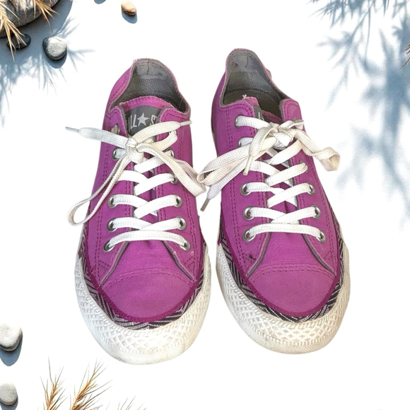 Converse All Star Purple w Black/Metallic Silver and White Accents Women 9.5 - Picture 5 of 9